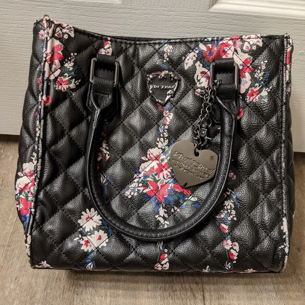 Betsey Johnson Black Flower Purse